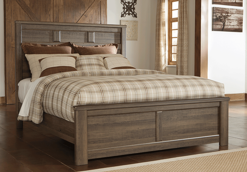 Juararo Dark Brown Queen Panel Bed