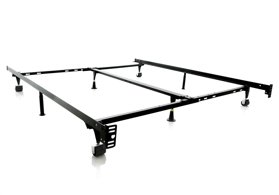 4 Way Low Profile Universal Adjustable, Twin Bed Frame With Casters