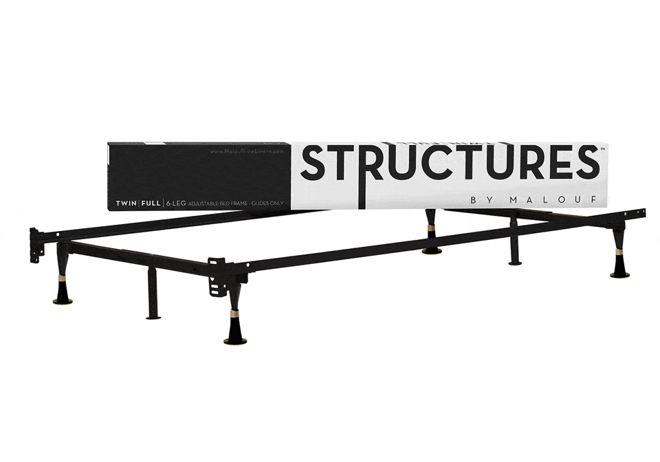 Twin Adjustable Metal Bed Frame with Glides