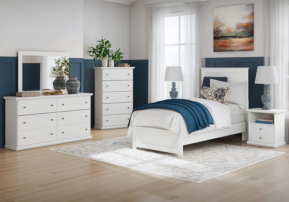 Bostwick Shoals White Twin Bedroom Set