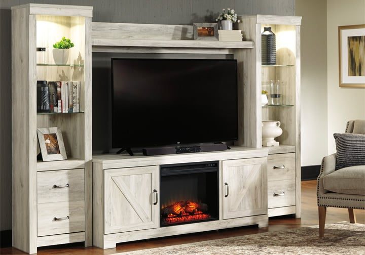 Bellaby White 4pc. Entertainment Center w/  Fireplace