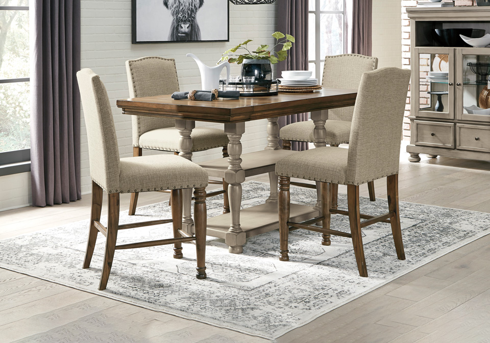 Lettner Two Tone 5pc Counter Height, Dining Room Sets Two Tone