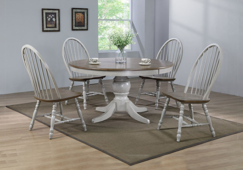 Jack Two Tone 5p Round Dining Set, 54 Round Dining Table And Chairs