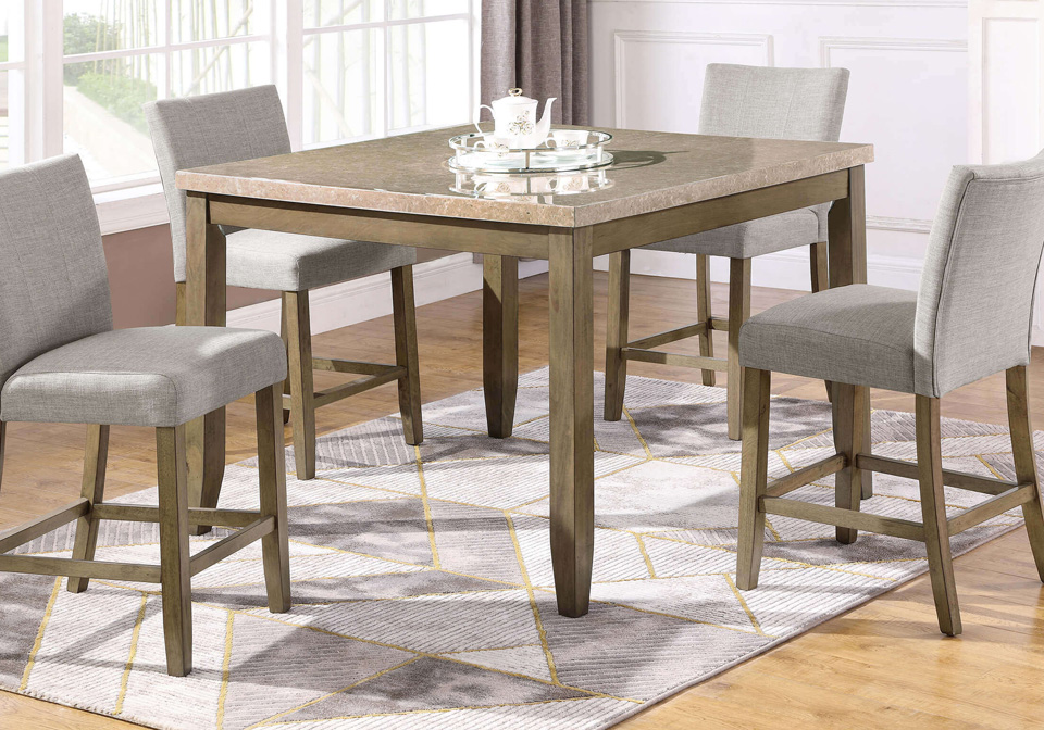 Two Tone Counter Height Dining Table, Counter Height Marble Top Kitchen Table