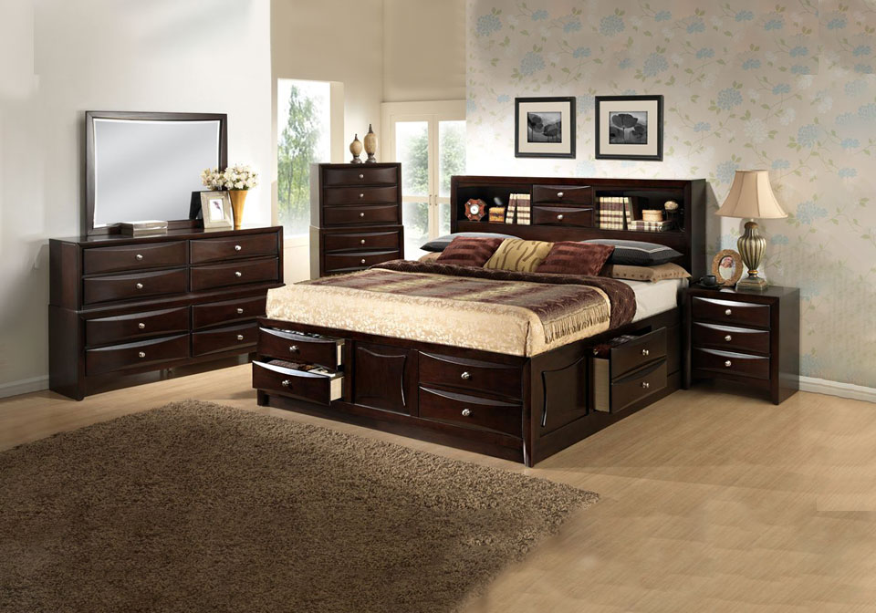 Electra Brown Queen Storage Bedroom Set Local Overstock Warehouse Online Furniture And Mattress Retailer