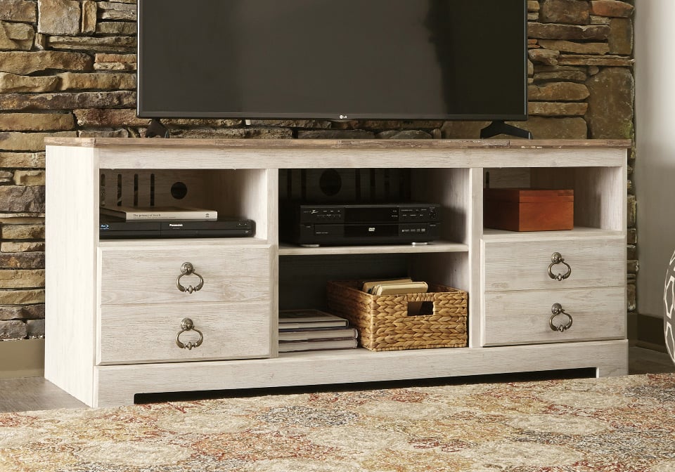 Willowton Whitewash Large TV Stand